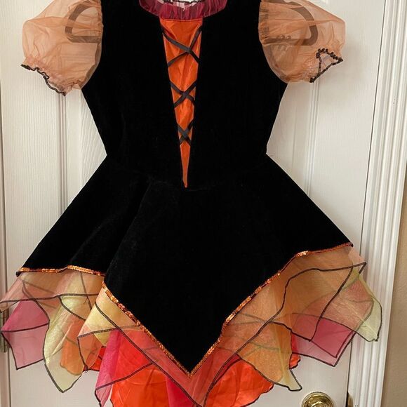 Chasing Fireflies Autumn Whimsical Asymmetrical Velvet Sequins Girls Dress 12 - Picture 10 of 16